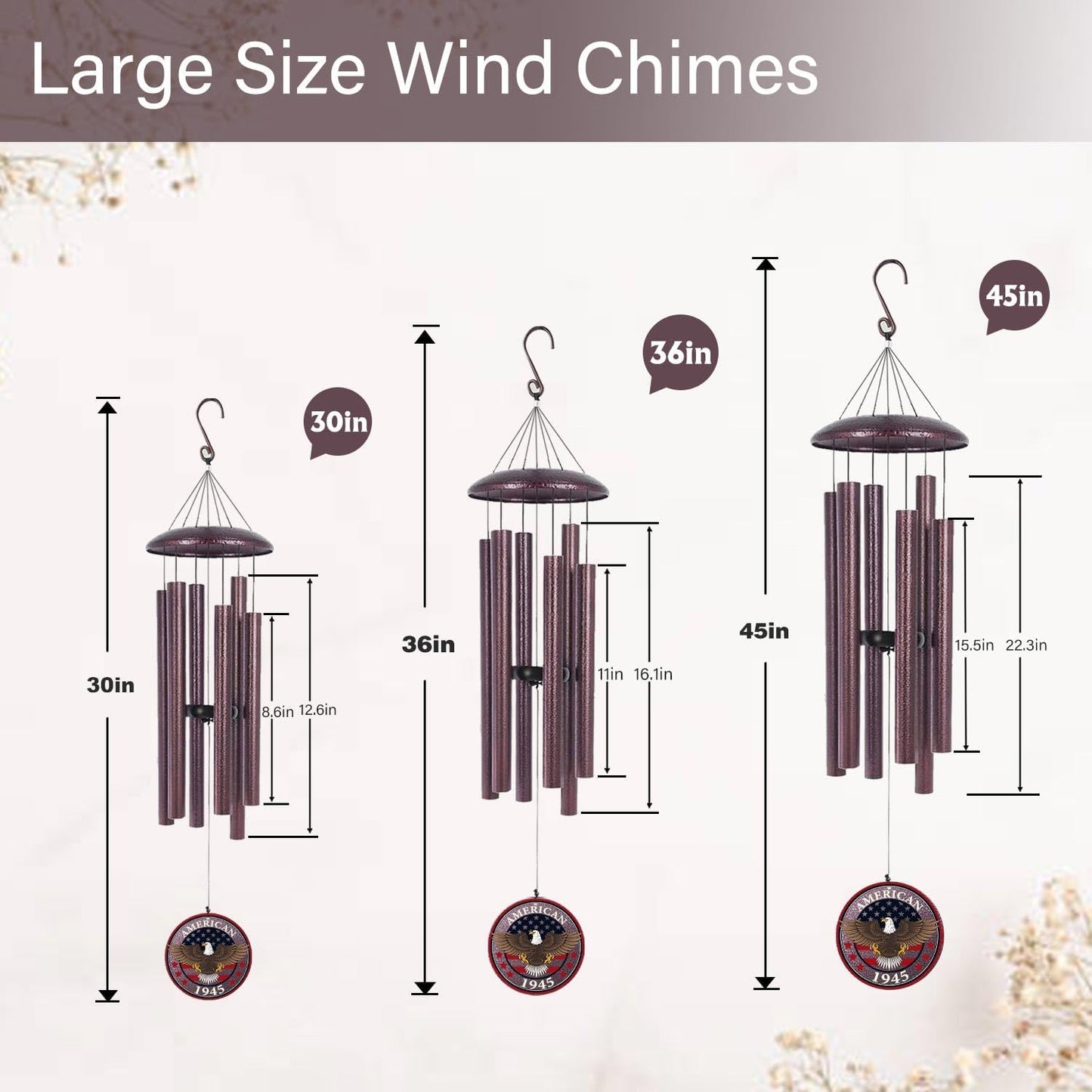 Personalized Wind Chimes for Military, Memory Gifts for US Veteran, Memorial Wind Chimes for Loss Loved One, Sympathy Gifts for Loss Soldiers Navy, Army, Air Force