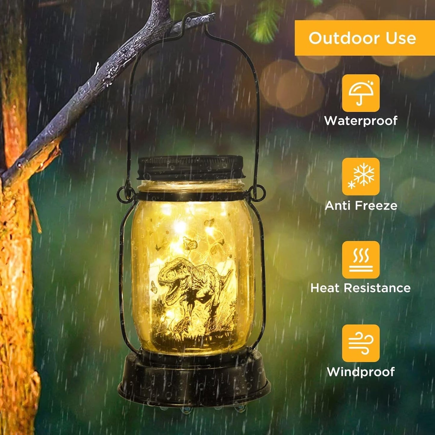 Dinosaur Gifts for Women/Men Tyrannosaurus Rex Lovers Solar Lantern Mom Birthday, Mothers Day, Christmas Gifts, Solar Tyrannosaurus Rex Garden Decoration Outside for Yard, Patio,Backyard,Porch, Torche