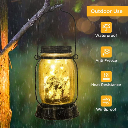 Dinosaur Gifts for Women/Men Tyrannosaurus Rex Lovers Solar Lantern Mom Birthday, Mothers Day, Christmas Gifts, Solar Tyrannosaurus Rex Garden Decoration Outside for Yard, Patio,Backyard,Porch, Torche