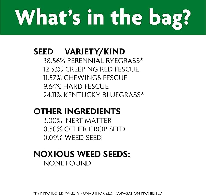 Scotts Professional Turfgrass Seed Sun and Shade Mix, Uncoated, 99.9% Weed Free, 50 lbs.