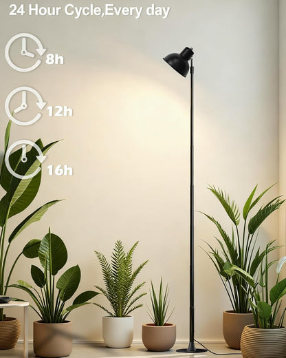 yadoker Plant Grow Light for Indoor Plant, Aluminum LED Grow Light,Elevating Plant Lamp,Height Adjustable,Automatic Timer with 8/12/16Hours,10-Level Brightness,Ideal for Large Plant Grow