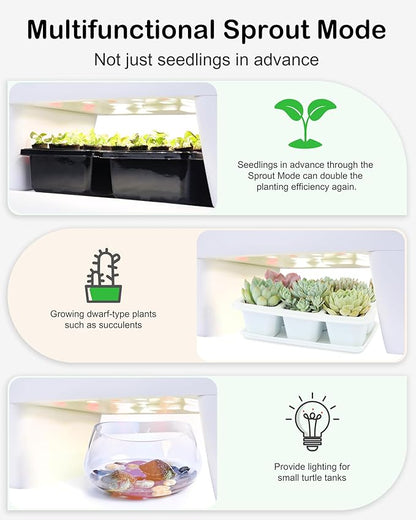 Hydroponic Growing System Kit 16 Pods, Smart Herb Garden with Sprout Mode Can Seedling in Advance & 24W Full Spectrum LED Grow Light, Indoor Garden Planter for Home/Office/School (White)