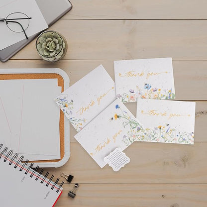 Thank You Set Greeting Card – Plantable Wildflower Seed Paper for Gifts, Special Events Like Mother's Day, and Other Milestone Celebrations