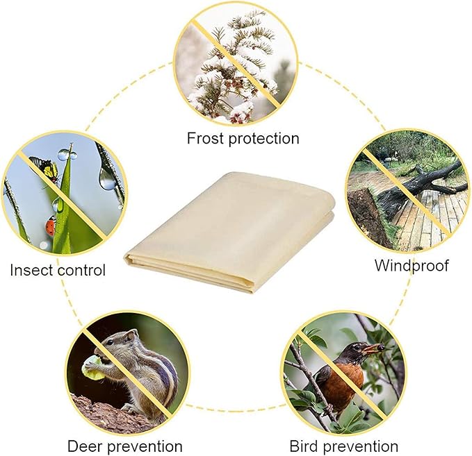MIXC 2-Pack Plant Cover Tree Blanket Jacket Freeze Frost Protection Cloth for Potted Plants Fruit Trees (70.9‘’W×82.7‘’H)