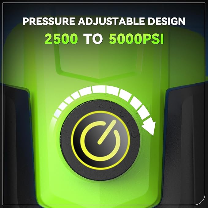 Professional Pressure Cleaner 5000 PSI,4.0 GPM Heavy Duty Power Cleaner with 4 Nozzles,Foam Cannon,33FT Hose and 500ml Soap Bottle for Home/Cars(Green)