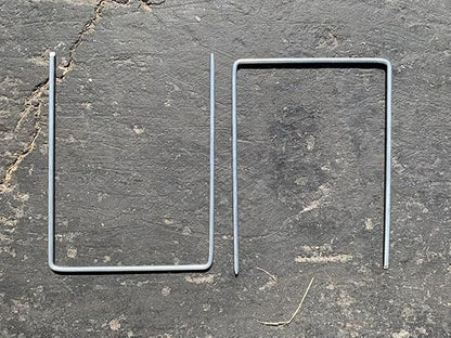 Sandbaggy 6" Wide Landscape Staples - Extra Heavy Duty: 7 Gauge Galvanized Steel - Hold Down Pipes, Landscape Fabric, Ground Cover, Erosion Control Netting, Sod, & Turf (100, 6" W x 8" L)