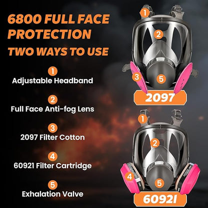 Gas Mask for Painting, Woodworking, Construction, Sanding, Spraying, Chemicals, DIY and More
