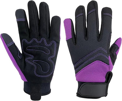Safety Work Gloves,Multipurpose Working Gloves for Men,Multifunctional Synthetic Leather Spandex Mechanic Gloves,Gardening Glove Gifts for Men,Tounchscreen (Purple, Extra Large), 24096001-8