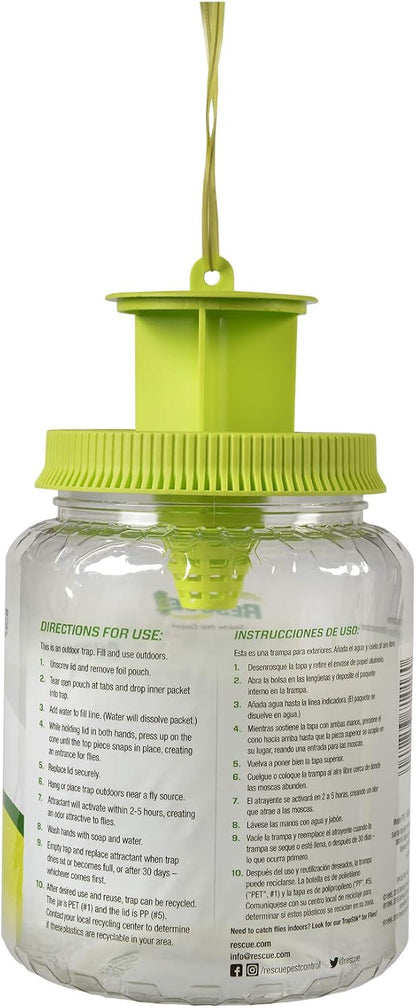 RESCUE! Outdoor Fly Trap - Reusable - 3 Traps