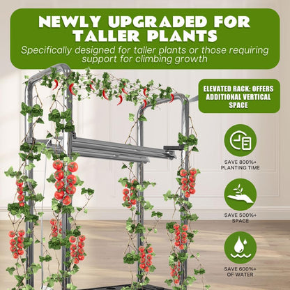 Upgraded Hydroponics Growing System, 2-Tier Indoor Hydroponic Garden with 32 Pods, Auto Water Circulation,Adjustable LED Grow Light, Smart Indoor Garden for Herbs, Vegetables, Climbing Plants