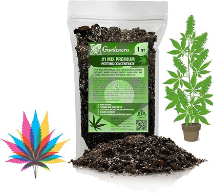 Gardenera Organic Autoflower Plants Potting Soil Mix - Perfect Balance of Nutrients, Drainage, and Aeration for Thriving Autoflower Plants- 1 Quart