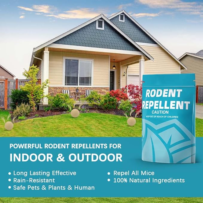 Rodent Repellent, Mouse Repellent, Mice Repellent Indoor, Rat Repellent, Mouse Deterrent for Car, Peppermint Balls for Mice, Keep Mice Out of Garage, Moth Balls for Outdoor Use-12Pcs