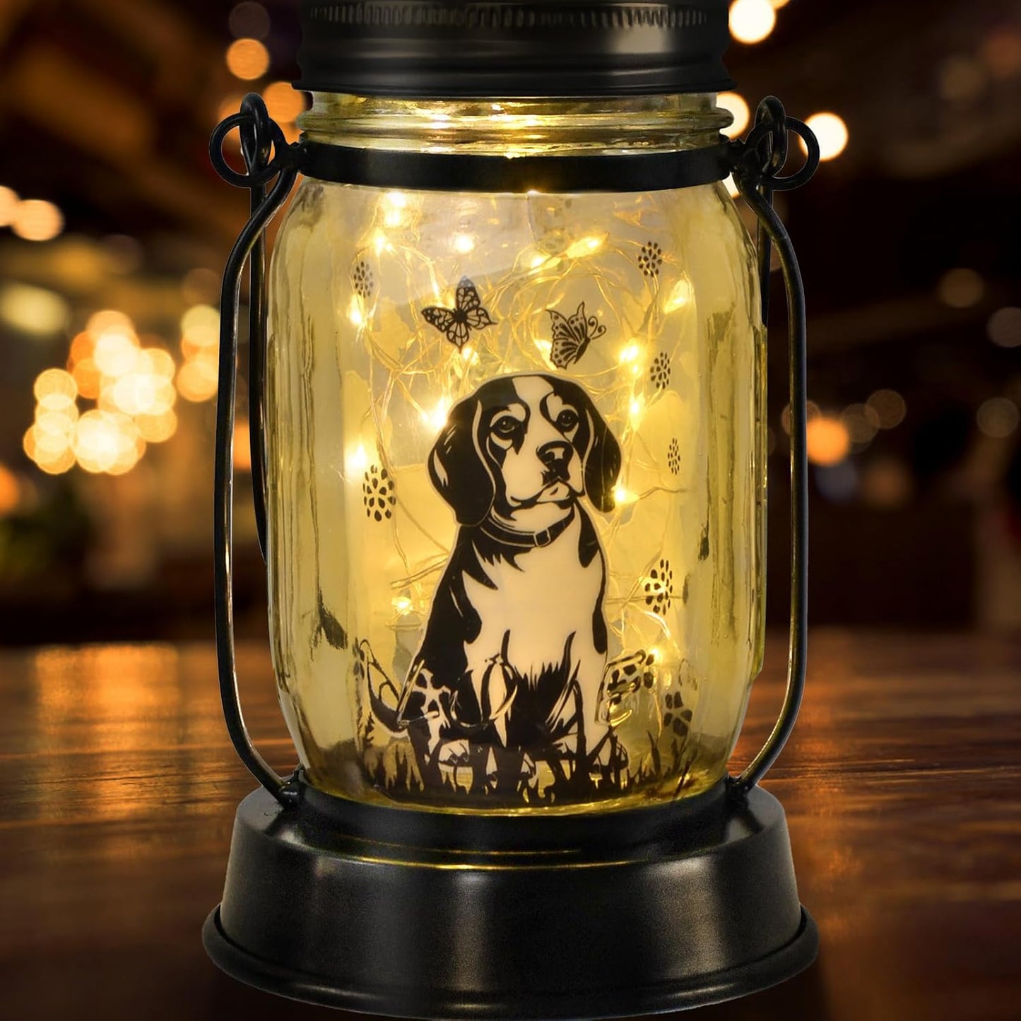 Beagle Gifts for Women/Men Beagle Solar Lanterns Dog Mom Birthday Dog Lovers Lantern Pet Loss Pet Memorial Lights Solar Garden Decoration Outside for Yard, Patio,Backyard,Porch