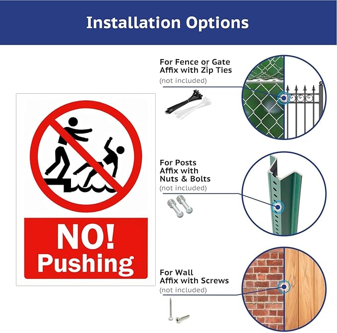 No Pushing Metal Sign Chlorine-Proof Chuckles: Backyard Pool Decor Signs in Durable Tinplate for Splash Zones