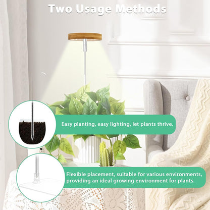 yadoker Halo Plant Grow Light, LED Growing Light Full Spectrum for Indoor Plants,Height Adjustable, Automatic Timer, 5V Low Safe Voltage,Idea for Small Plants