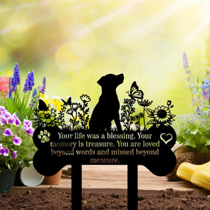 Pet Grave Markers Dog, Metal Pet Metal Memorial Garden Stake, Pets Waterproof Grave Stakes Plaque, Pet Headstone Garden Memorial Graves, Metal Dog Garden Decor 12"