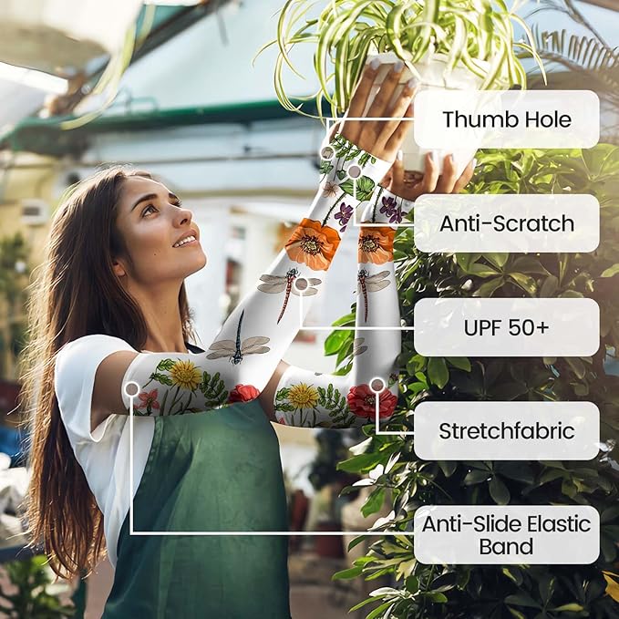 Gardening Sleeves for Women Farm Sun Protection Thorn Proof Cooling Arm Sleeves to Cover Arms for Garden Sports