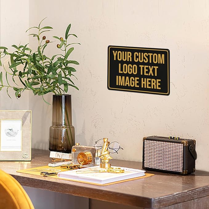 Custom Signs, Custom Sign Metal Signs Customized Signs - Personalized Signs Make Your Own Sign With Text Photo Logo For Office Business Workplace Home Bar Indoor Outdoor Use 6""x8""