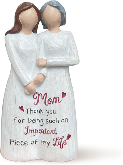 Mom Birthday Gifts, Mom and Daughter Figurine, Gifts for Mom from Daughter for Mother’s Day Anniversary Birthday Christmas, Sculpted Hand-Painted Statues