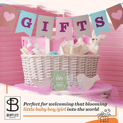 BENTLEY SEED CO. Oh Baby Seed Packets|Girl or Boy Baby Shower Favors for Guests | 25 Wildflower Seed Packets | Pre-Filled | Bouquet Wildflower Mix | Non-GMO Seeds | Gender Neutral | Eco-Friendly Gift