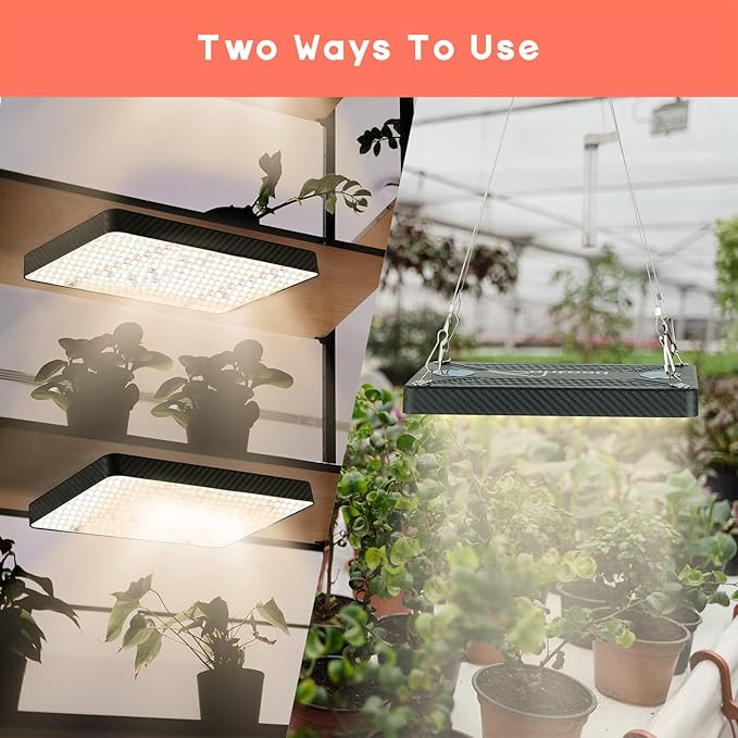 Grow Lights (4 Pack), Hanging Grow Lights for Indoor Plants, 200W UV-IR Full Spectrum Led Grow Light for Seedling Veg and Bloom