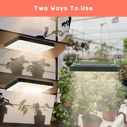 Grow Lights (1 Pack), Hanging Grow Lights for Indoor Plants, 200W UV-IR Full Spectrum Led Grow Light for Seedling Veg and Bloom