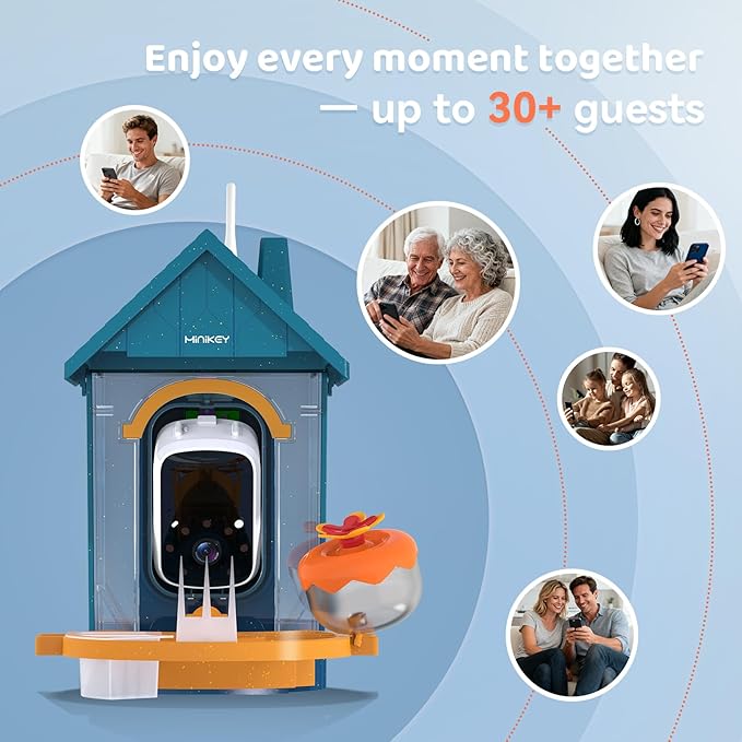 Smart Bird Feeder with Camera Outdoor Birdhouse:AI Identifies 11000+ Species, Features 2K 3MP HD Quality and Arrived Alerts Function,Powered by Dual Solar Panels,Gifts for Bird Lovers, Mom Dad