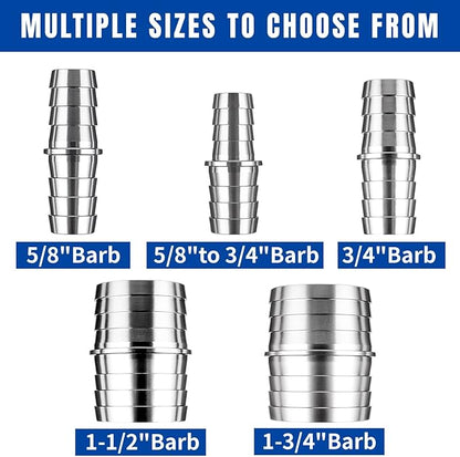 3/4" Hose Barb Splice Coupler Repair Fitting Aluminum Adapter 2Pcs