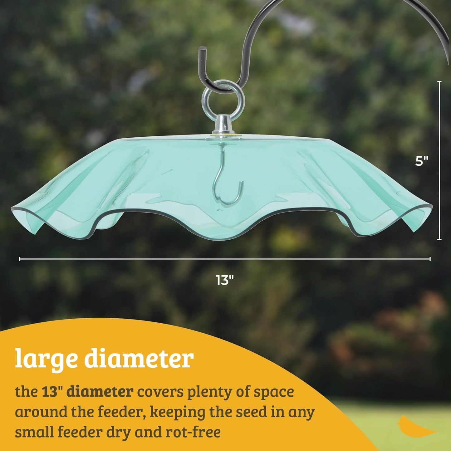 Birds Choice WGYELLOW Weatherguard, Weather-Resistant Acrylic Bird Feeder Weatherguard, 13", Yellow…