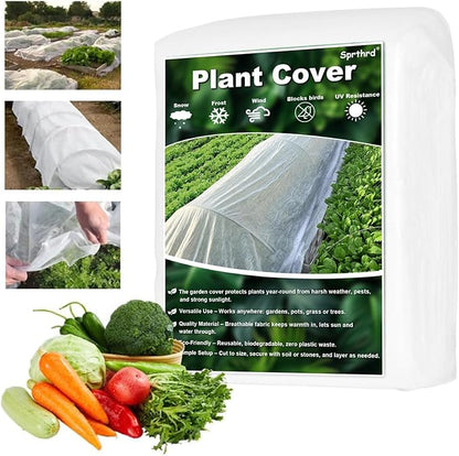 Plant Covers Freeze Protection 9.8 x 29.5 FT 1.2oz/yd² Frost Cloth Blankets for Outdoor Plants in Winter, Floating Row Cover for Vegetable Garden
