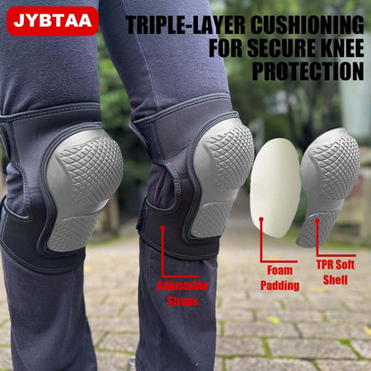 Soft Shell Knee Pads for Gardener Cleaner Carpenter Painter, Heavy Duty Knee Protective Gear with Adjustable Straps, Kneeling with Comfort, Profect for Kneeling Crawling Work, Gray XL (1 Pair)