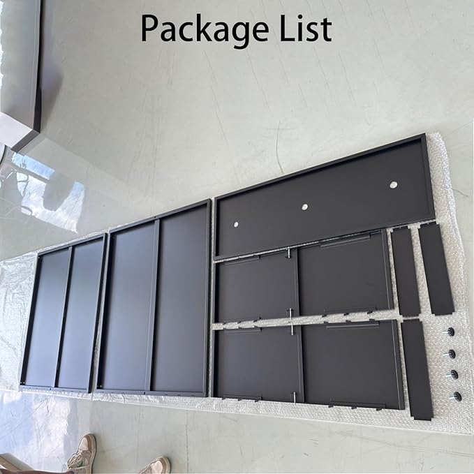 38" L x 13" W x 30" H Metal Tall Rectangular Planter - Large Planter Box for Outdoor Patio/Porch Modern Design for Plants, Flowers, Garden,Spliced Flower Pot (Black)