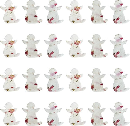 24pcs Seed Paper – Pink Plantable Wildflower for Pet Lovers, Pet Owners, Memorials & Other Milestone Celebrations (Pink - Dog)
