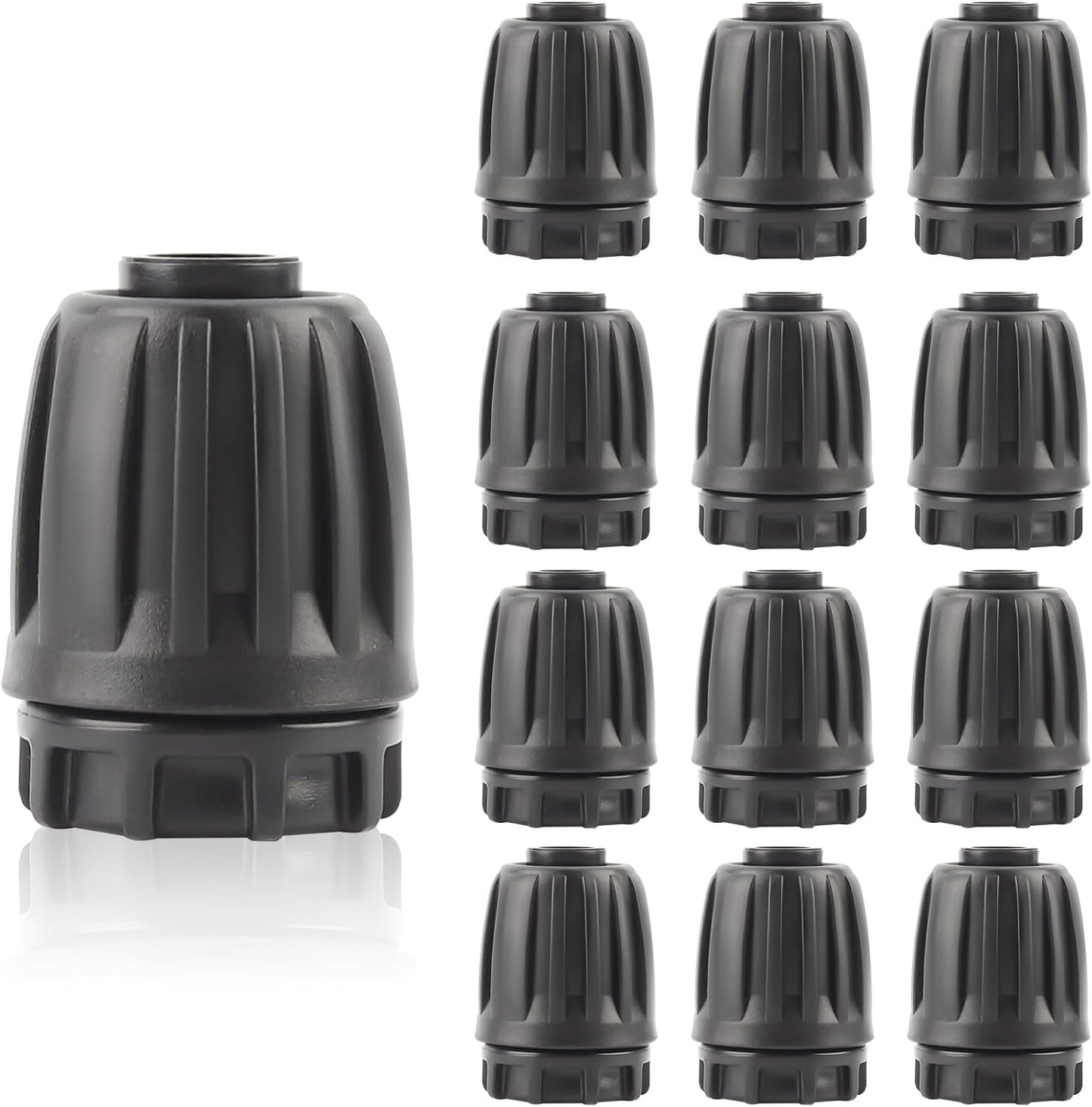 Kalolary 12PCS 1/2" Irrigation Fittings Drip Irrigation End Cap for (1/2" ID x0.6-0.63" OD) Tubing Anti-Drop Irrigation Fitting End Plug for Drip Tubing (1/2 End Caps)