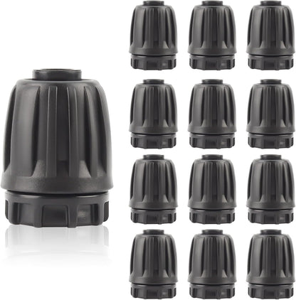 Kalolary 12PCS 1/2" Irrigation Fittings Drip Irrigation End Cap for (1/2" ID x0.6-0.63" OD) Tubing Anti-Drop Irrigation Fitting End Plug for Drip Tubing (1/2 End Caps)