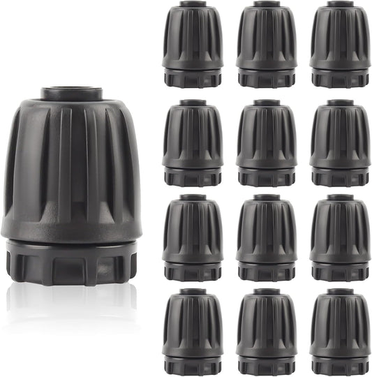 Kalolary 12PCS 1/2" Irrigation Fittings Drip Irrigation End Cap for (1/2" ID x0.6-0.63" OD) Tubing Anti-Drop Irrigation Fitting End Plug for Drip Tubing (1/2 End Caps)