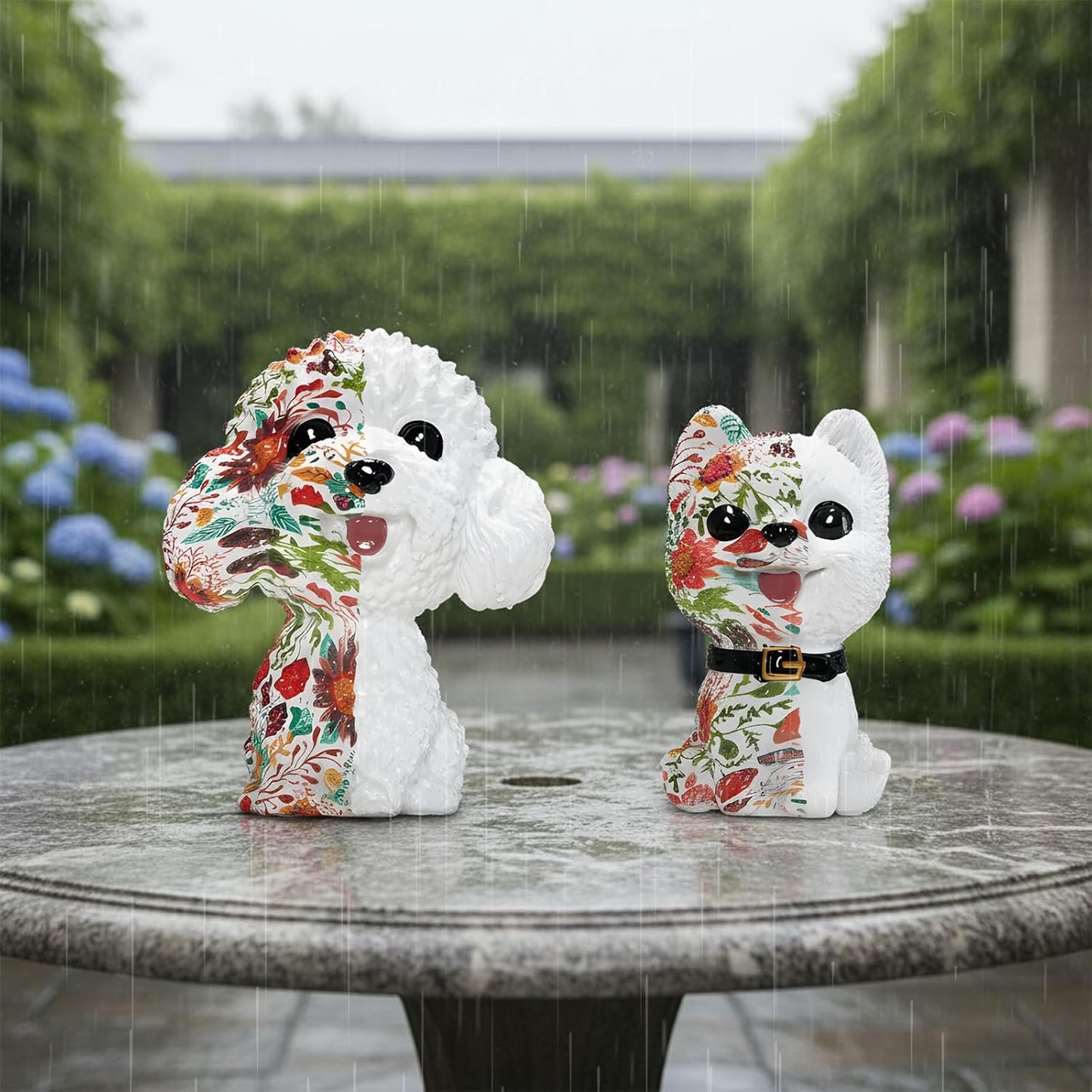 Outdoor Statues for Garden-Dog Outside Decor Clearance for Yard Art Lawn Ornaments Porch Patio Balcony Home House - Birthday Gifts for Grandma Mom Women (Pomeranian)