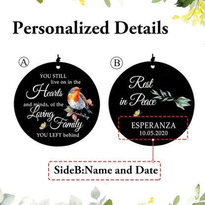 Personalized 36" Healing Memorial Wind Chimes for Outside, Bereavement Gift of Comfort for Loss of Mother, Father or Husband, A Soothing Remembrance for Your Garden and Patio