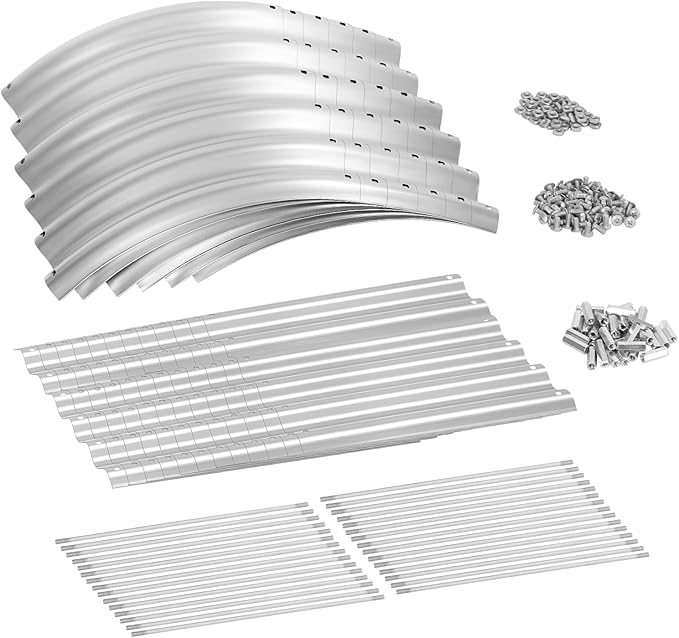 Land Guard 8×2×1.5ft Galvanized Raised Garden Bed Kit, Raised Garden Boxes Outdoor, Oval Metal Raised Garden Beds for Vegetables, Silver