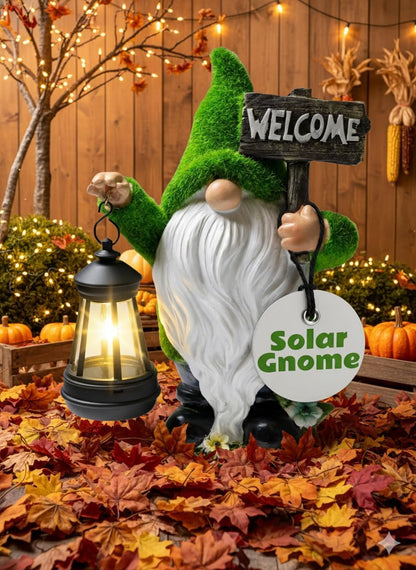 Garden Gnomes Outdoor with LED Solar Light - 11’’ - Original Design - Funny Gnome Decorations, Ornaments - Home, Yard, Patio, Solar Lantern Garden Statues - Housewarming Gift, Birthday & Holiday Gifts