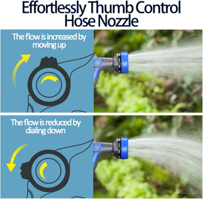 Hose Nozzle 10 Adjustable Patterns Garden Hose Nozzle Premium High Pressure Water Hose Nozzle with Thumb Control Design Hose Sprayer Nozzle for Garden & Lawns Watering, Cleaning, Pets & Car Washing