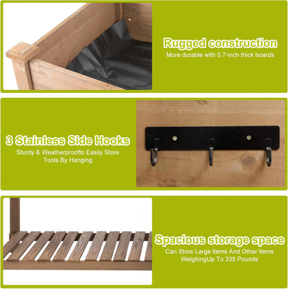 Raised Garden Bed with Legs Outdoor, Elevated Garden Box with Legs, Large Storage Shelf for Vegetable, Flower, Herb, Easy to Assemble，81x23x31 in