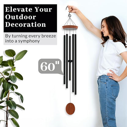 60" Extra Large Wind Chimes for Outside Deep Tone - Soothing Wind Chimes Outdoor Unique, Big Huge Long Windchimes for Outside for Outdoors