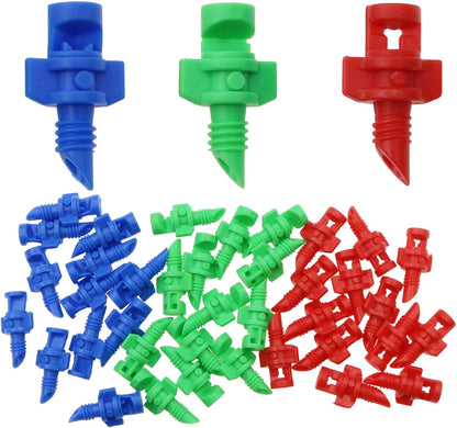150PCS Drip Irrigation Emitters Micro Sprinkler Heads Micro Garden Lawn Water Spray Misting Nozzle Sprinkler Irrigation for Plant Irrigation Systems (90/180/360 Degrees)