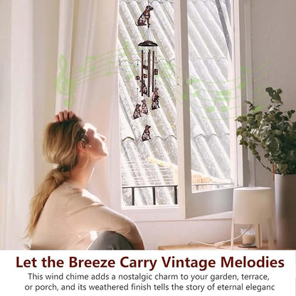 Dog Wind Chimes for Outside, Metal Windchimes Outdoors Clearance with 4 Aluminum Tubes, Garden Patio Yard Home Decor, Dog Gifts for Pet Lovers Women Men Mom Grandma, Unique Festival Birthday Gift