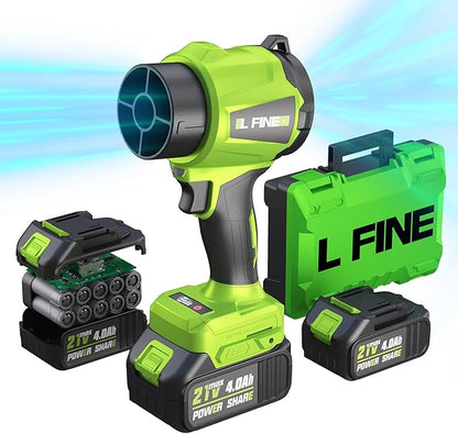 Leaf Blower Cordless - Lightweight Electric Handheld Blower with Battery and Charger, 3 Speed Mode, Blowers for Lawn Care, Patio Cleaning, Dust Cleaner, Snow Blower (Green)