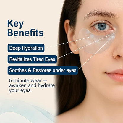 Ocean Oracle Hydrating Hydrogel Eye Patches 28 Pairs, 15-Min Soothing Eye Masks with Marine Algae & Seaweed Blend, Rejuvenating Eye Pads for Tired Eyes, Spa Relaxation Gifts for Women & Men
