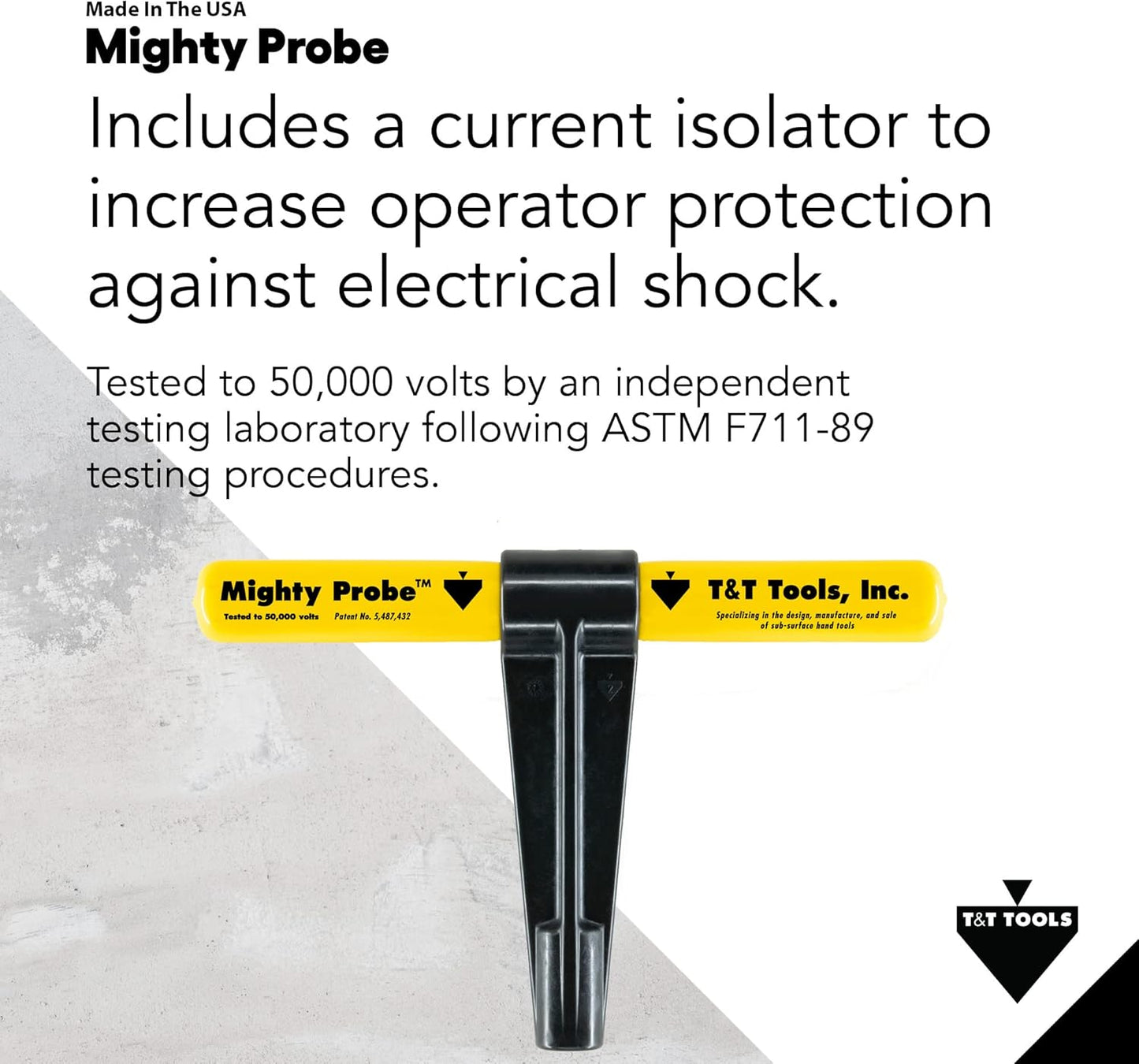 T&T Tools 66-Inch Mighty Probe Insulated Metal Soil Probe – 3/8" Metal Round Rod, Heavy Duty Design for Easy Penetration & Withdrawal, Soil Testing & Landscaping Tools, T-Handle, USA-Made-6 Pack