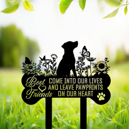 Pet Grave Markers Dog, Metal Pet Metal Memorial Garden Stake, Pets Waterproof Grave Stakes Plaque, Pet Headstone Garden Memorial Graves, Metal Dog Garden Decor 12"