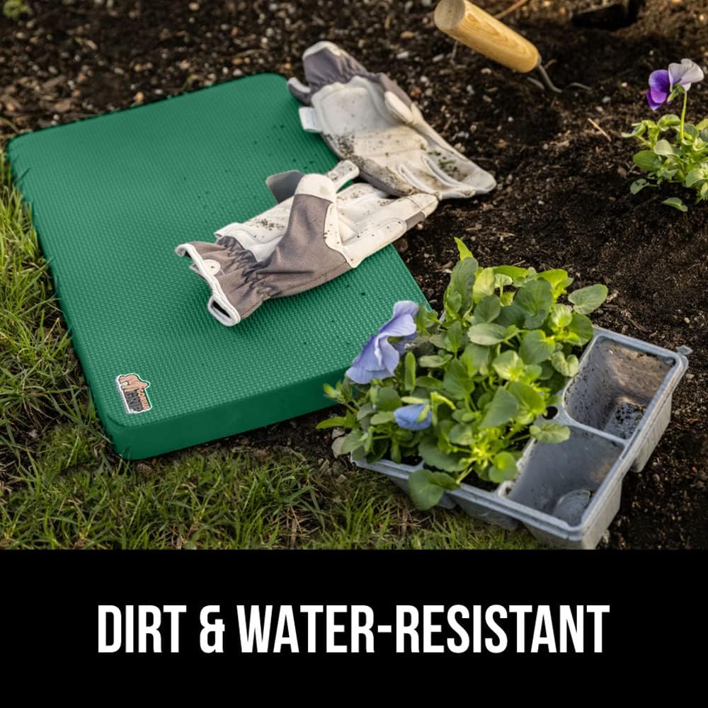 GORILLA GRIP Extra Thick Patent Pending Garden Kneeling Pad, 17.5 x 11 Inch Supportive Soft Foam Knee Cushioning for Gardening, Water Resistant, Bathing Baby, Working Supplies Lightweight, Grass